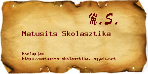 Matusits Skolasztika névjegykártya